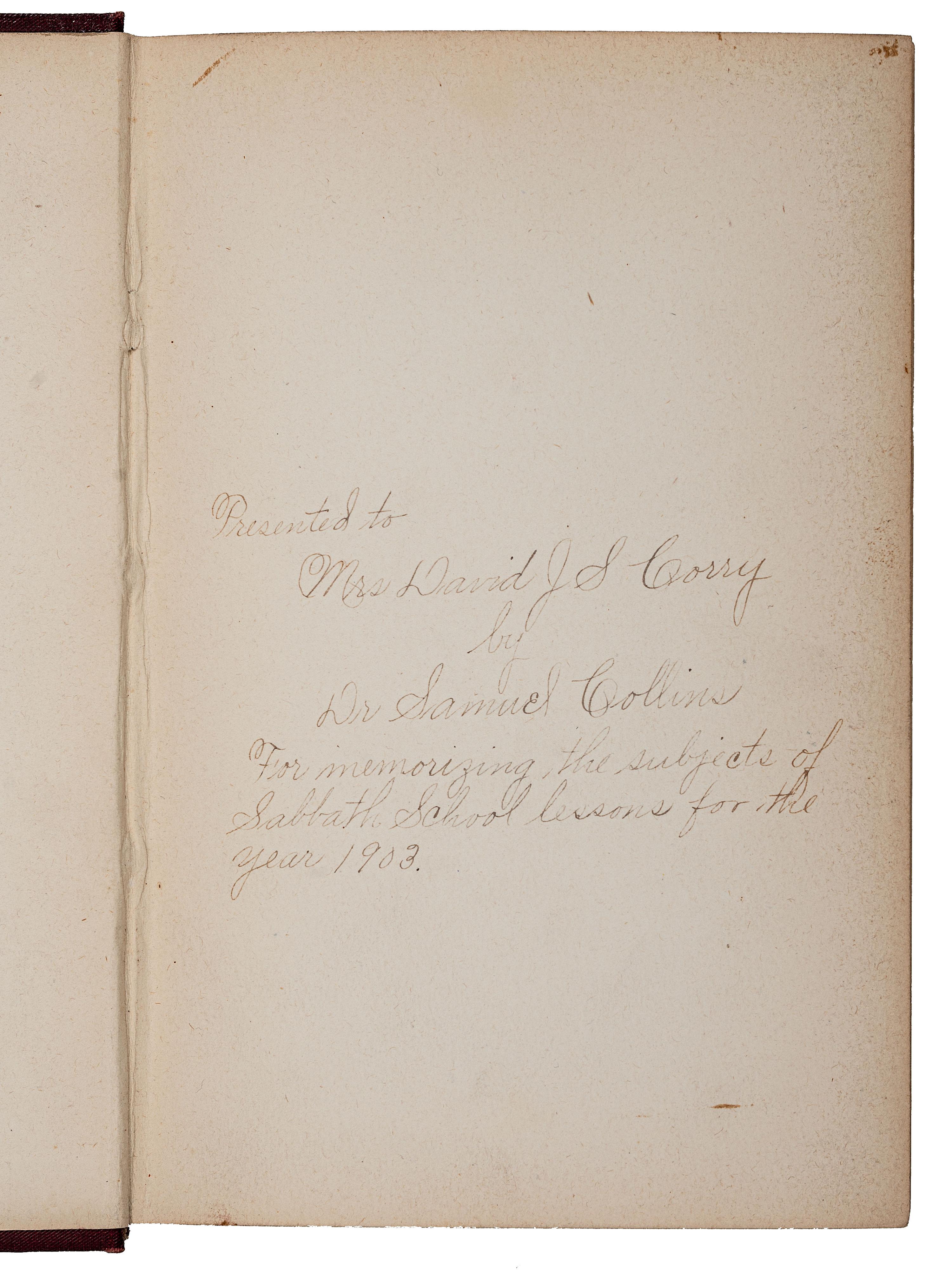[CIVIL RIGHTS]. COLLINS, Jane S. Free at Last . Pittsburgh, PA: Murdoch, Kerr & Co., Inc., 1896.