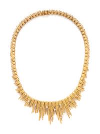 YELLOW GOLD AND DIAMOND FRINGE NECKLACE