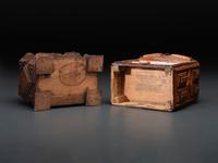Two Miniature Tramp Art Chests