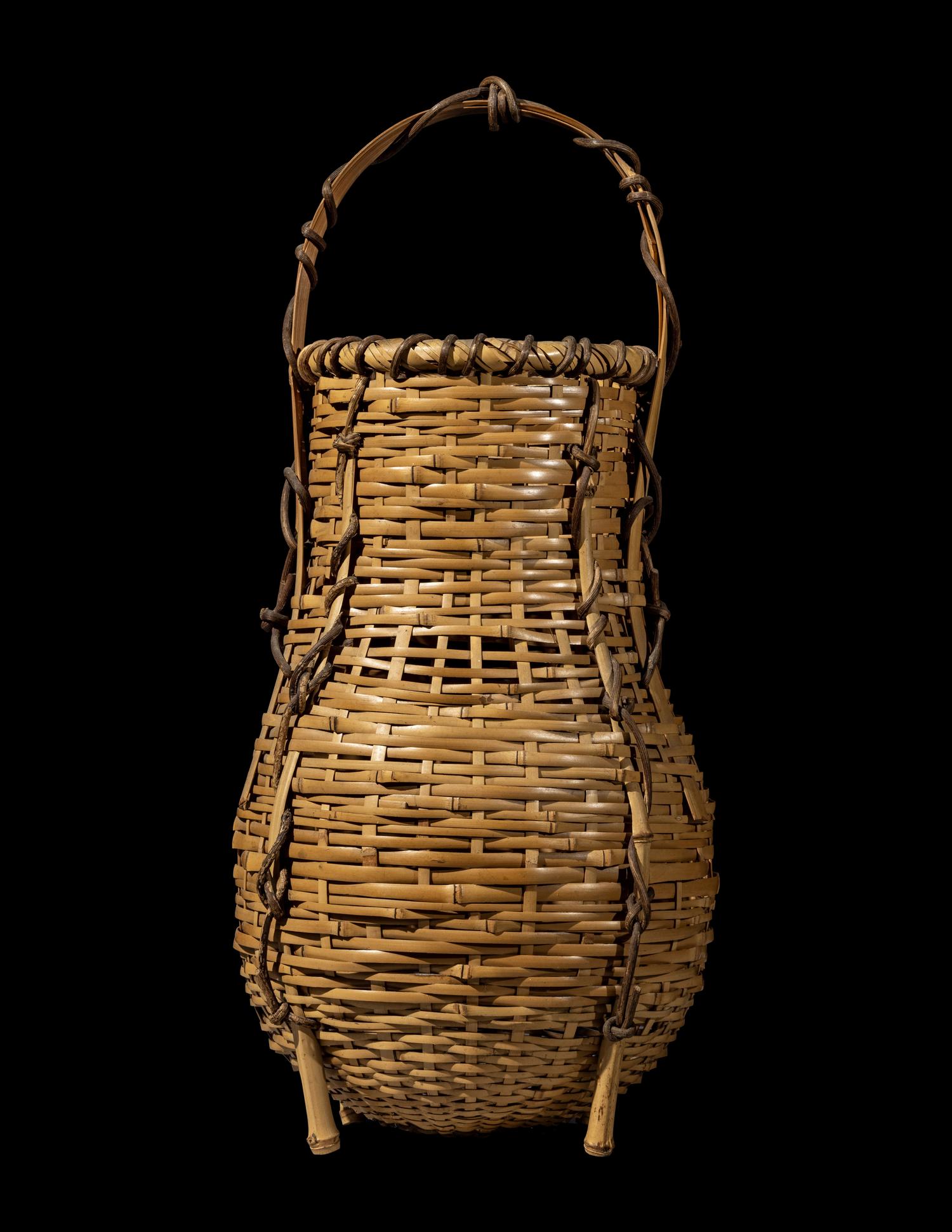 A Japanese Ikebana Bamboo Basket