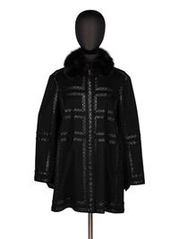 J. Mendel, Cashmere Coat with Leather & Sable Trim