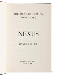 MILLER, Henry (1891-1980). The Rosy Crucifixion: Sexus/Nexus/Plexus. New York: Grove Press, Inc., 1965.