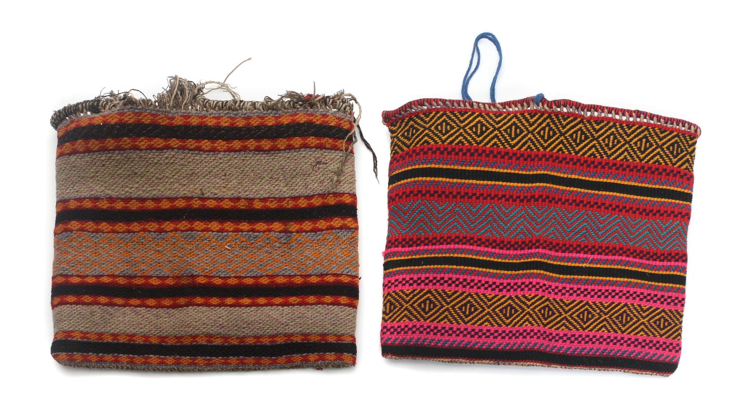 Four Native-Made Storage Bags Length of largest 24 inches.