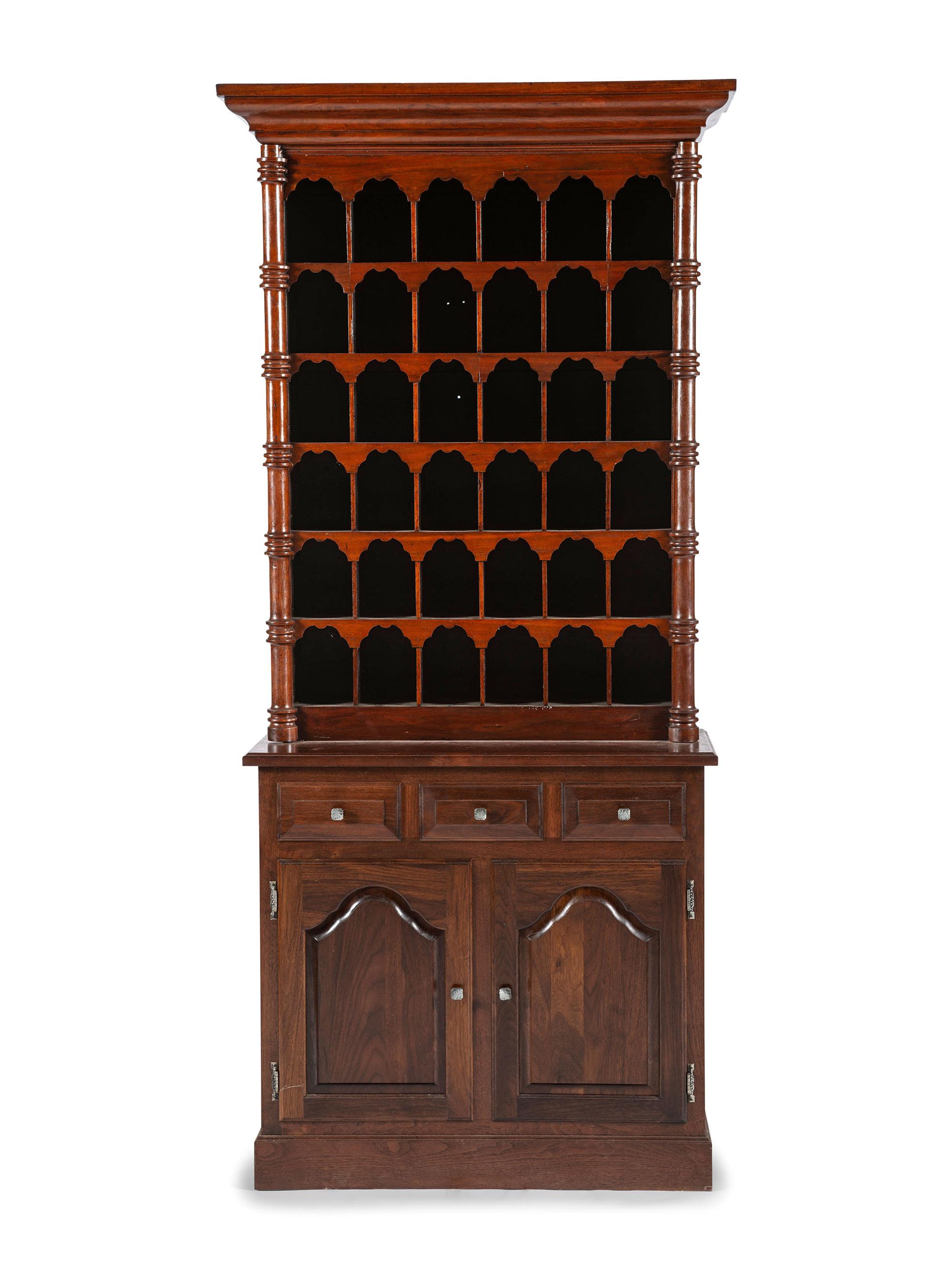 An Oak Stepback Barbershop Cabinet