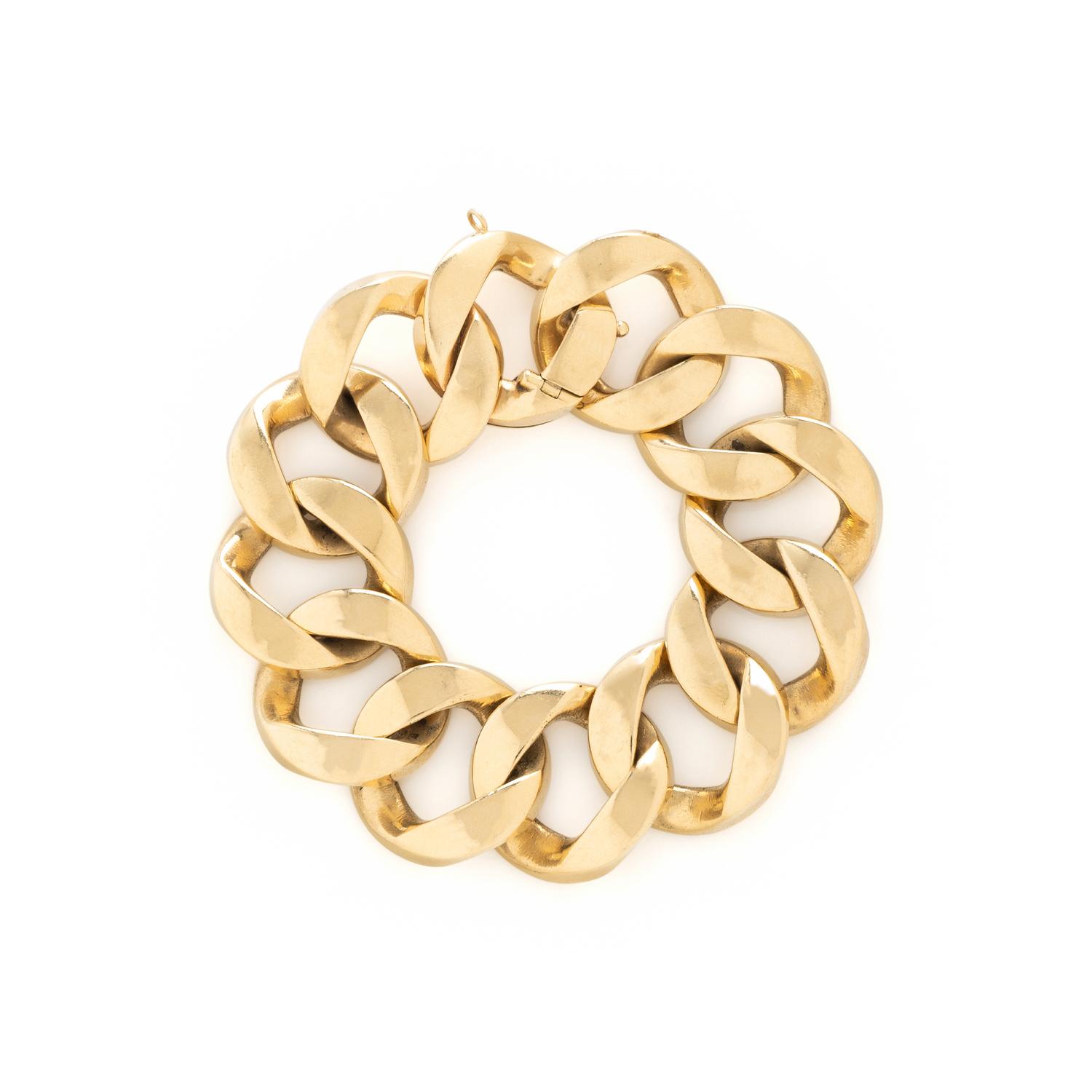 RAYMOND YARD, YELLOW GOLD LINK BRACELET