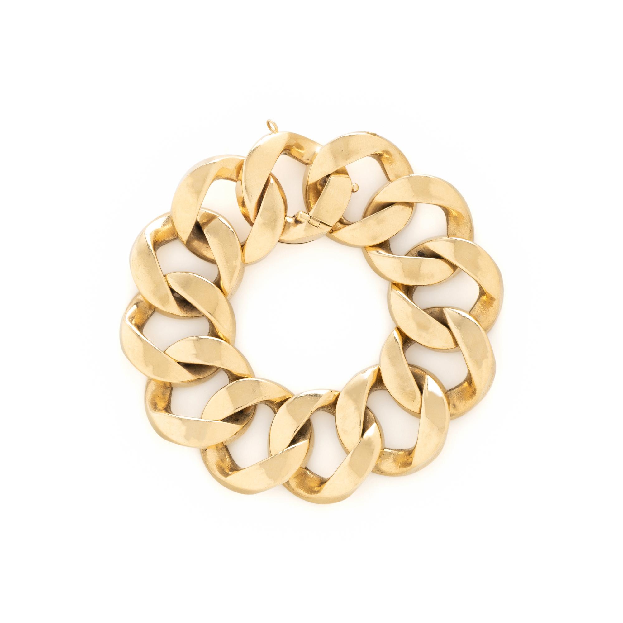 RAYMOND YARD, YELLOW GOLD LINK BRACELET