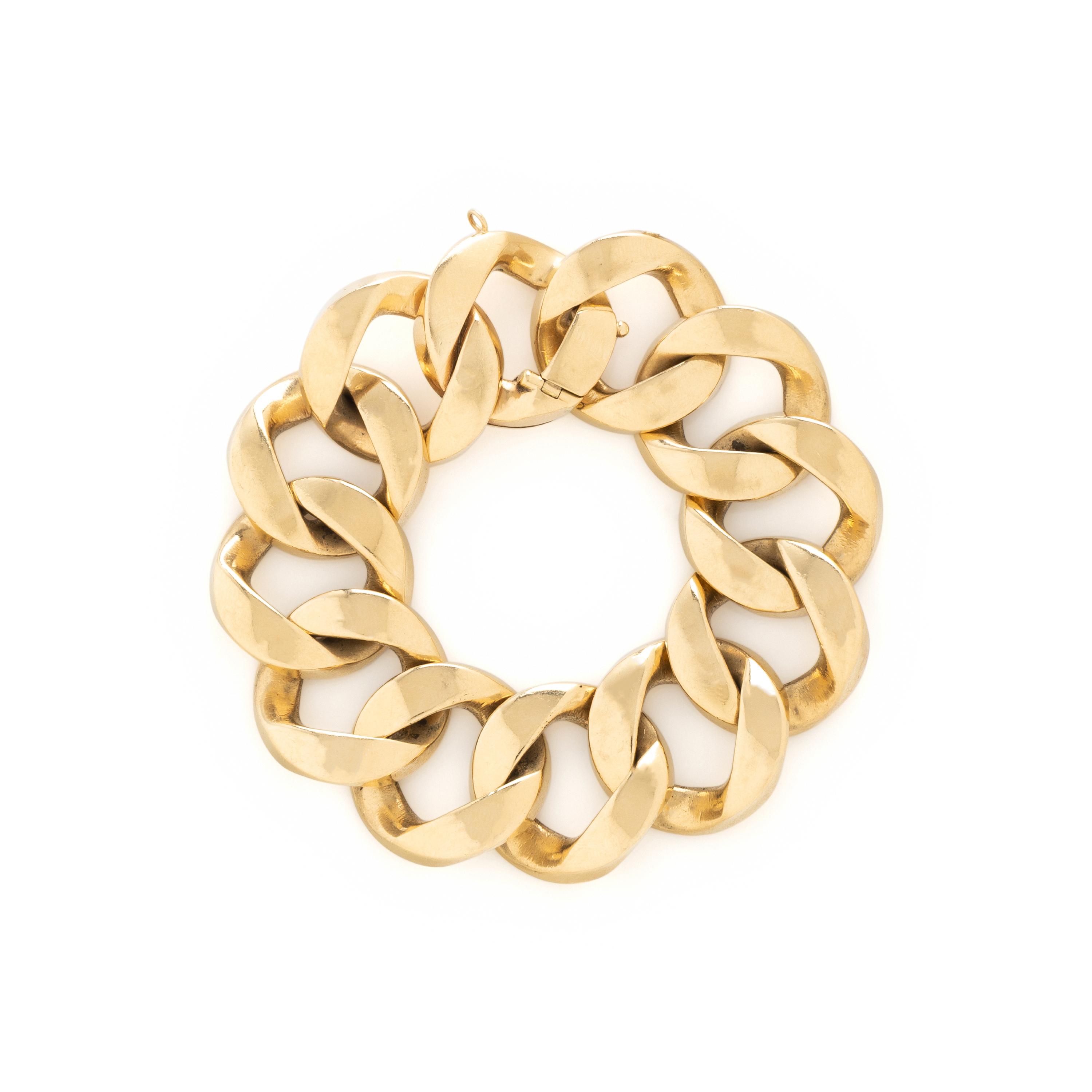 RAYMOND YARD, YELLOW GOLD LINK BRACELET