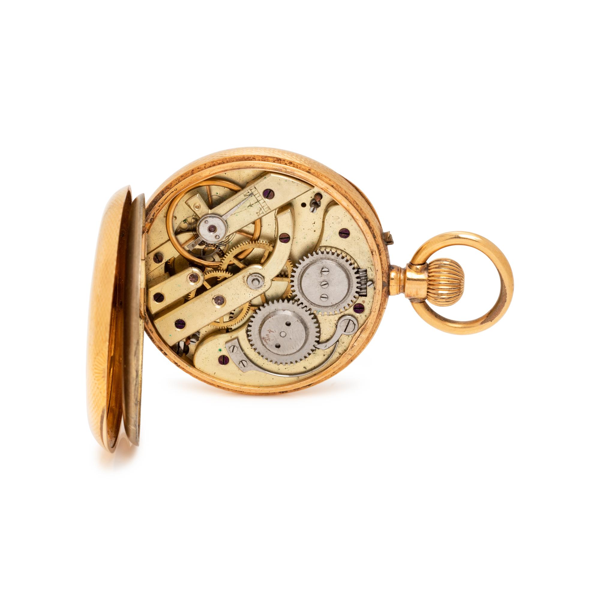18K YELLOW GOLD OPEN FACE POCKET WATCH