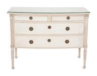 A Gustavian Style Bow Front Painted Commode