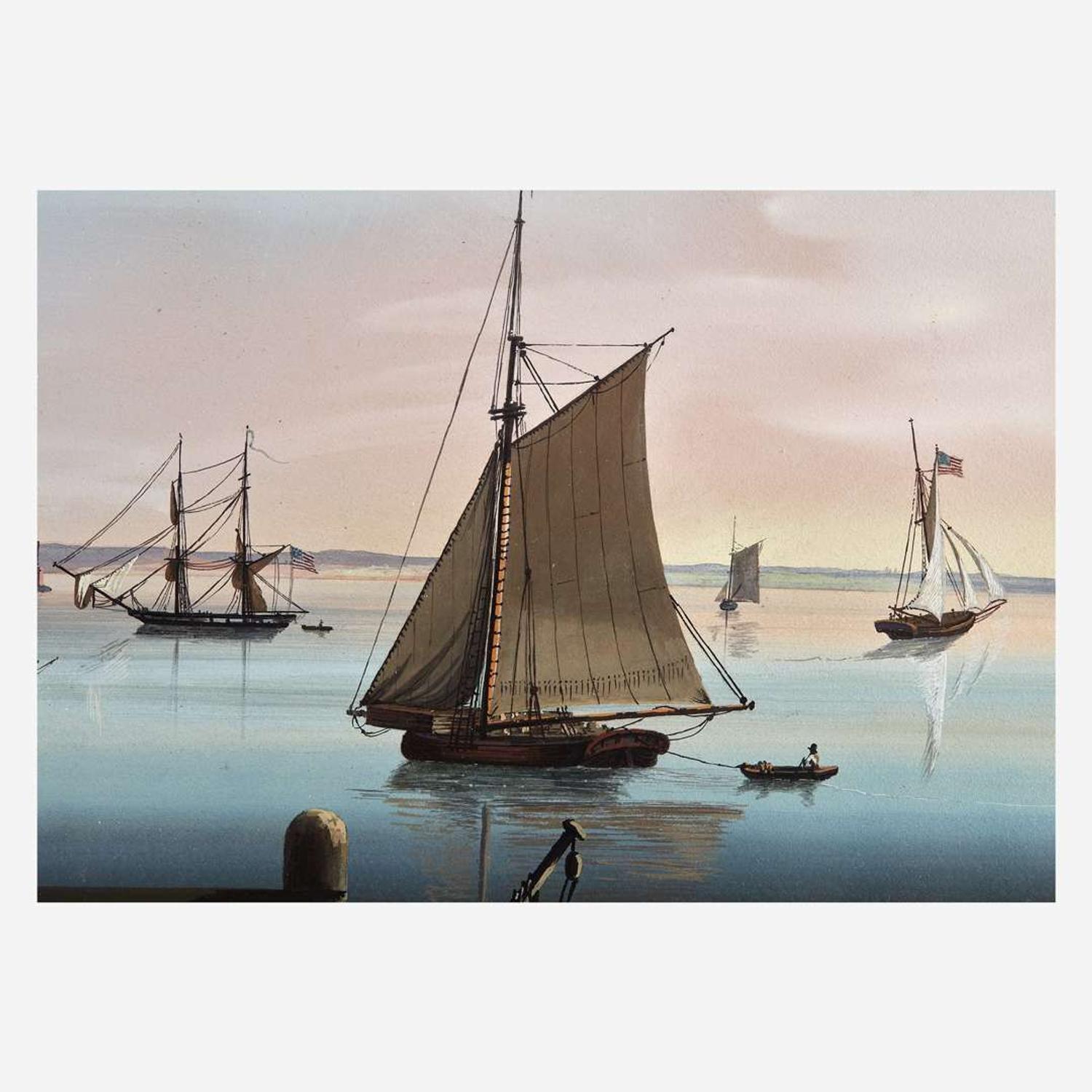 Nicolino V. Calyo (American, 1799–1884) View of New York City from Hoboken