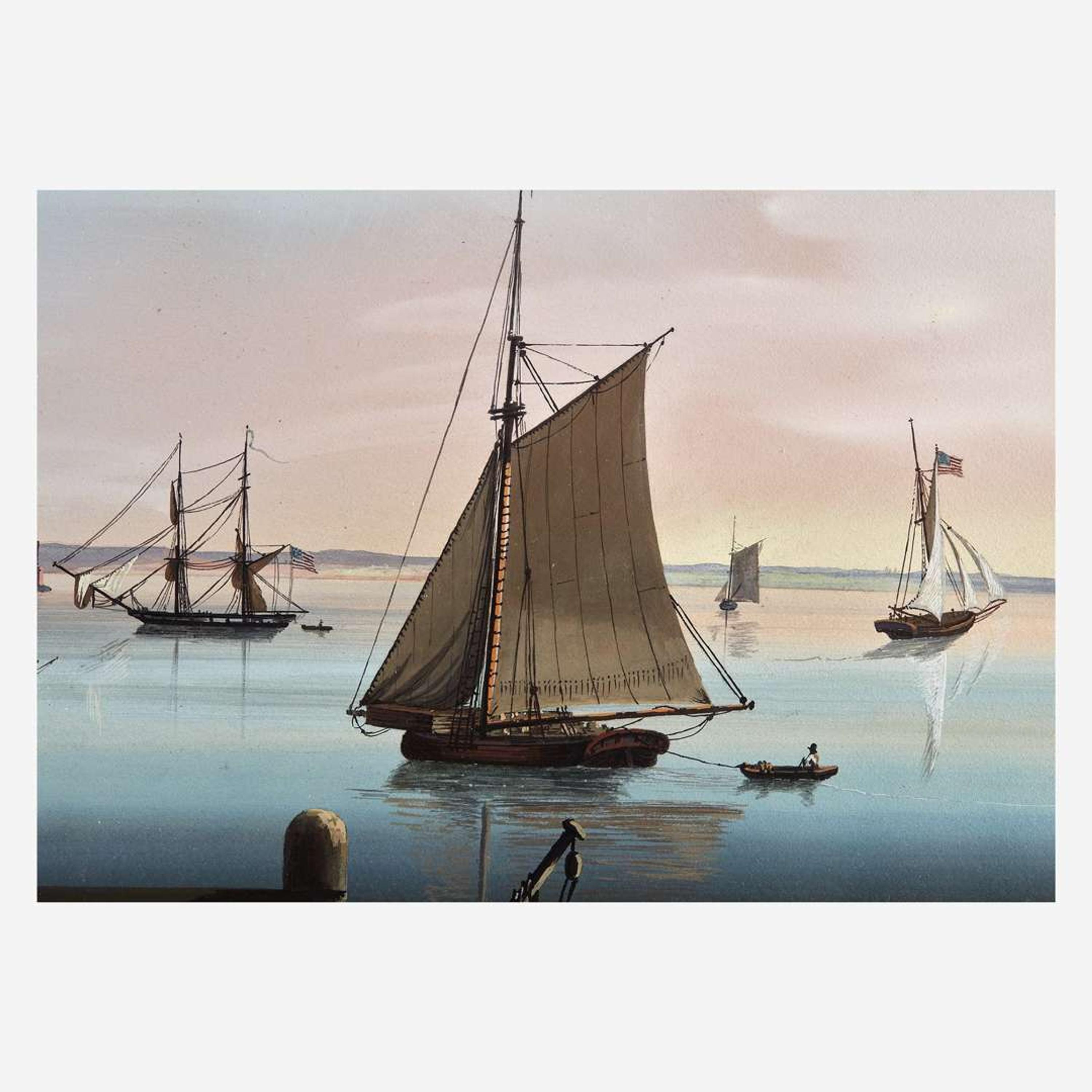 Nicolino V. Calyo (American, 1799–1884) View of New York City from Hoboken