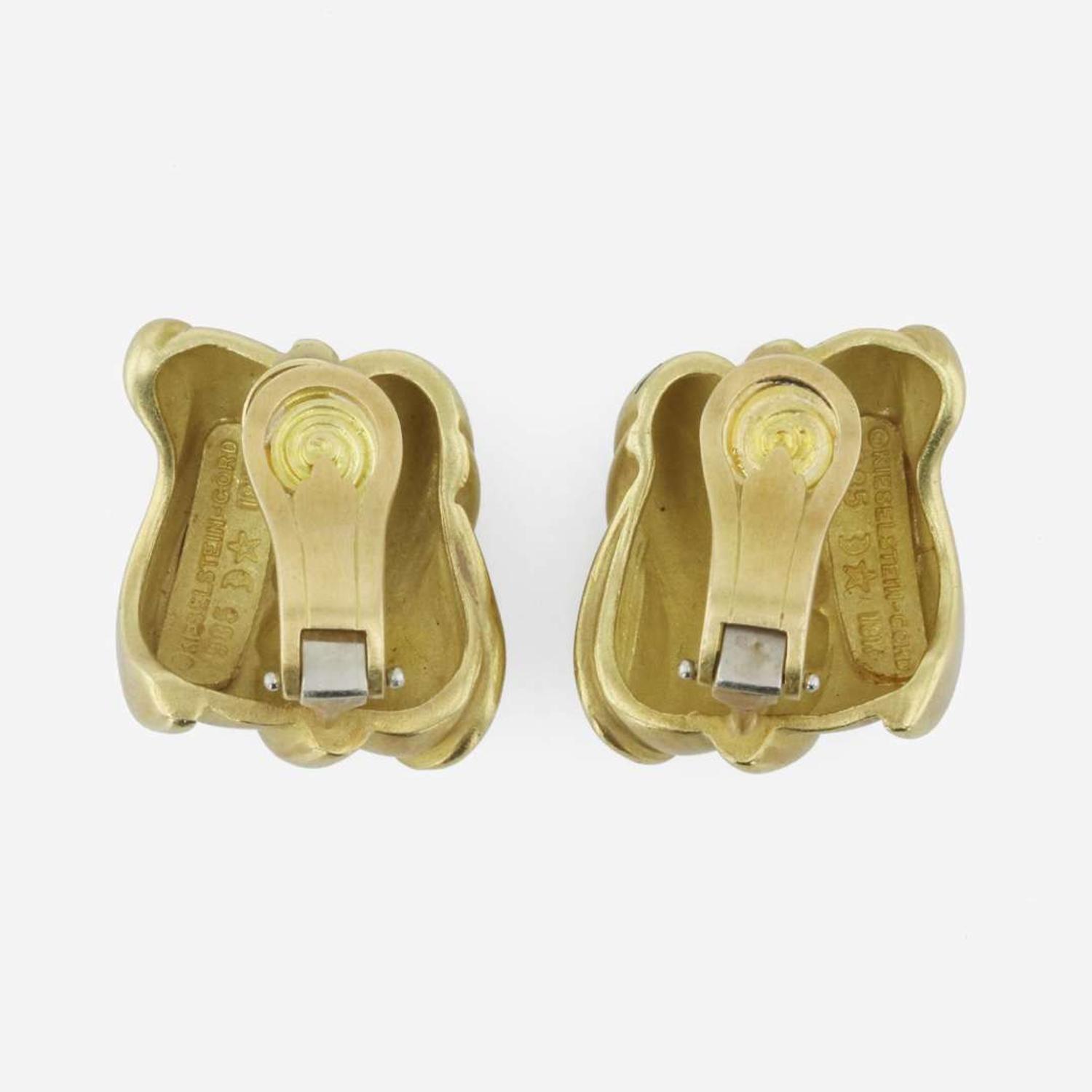 A pair of 18K yellow gold ear clips, Barry Kieselstein-Cord 1985