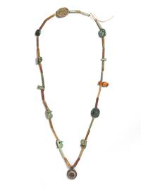 An Egyptian Faience Bead and Amulet Necklace