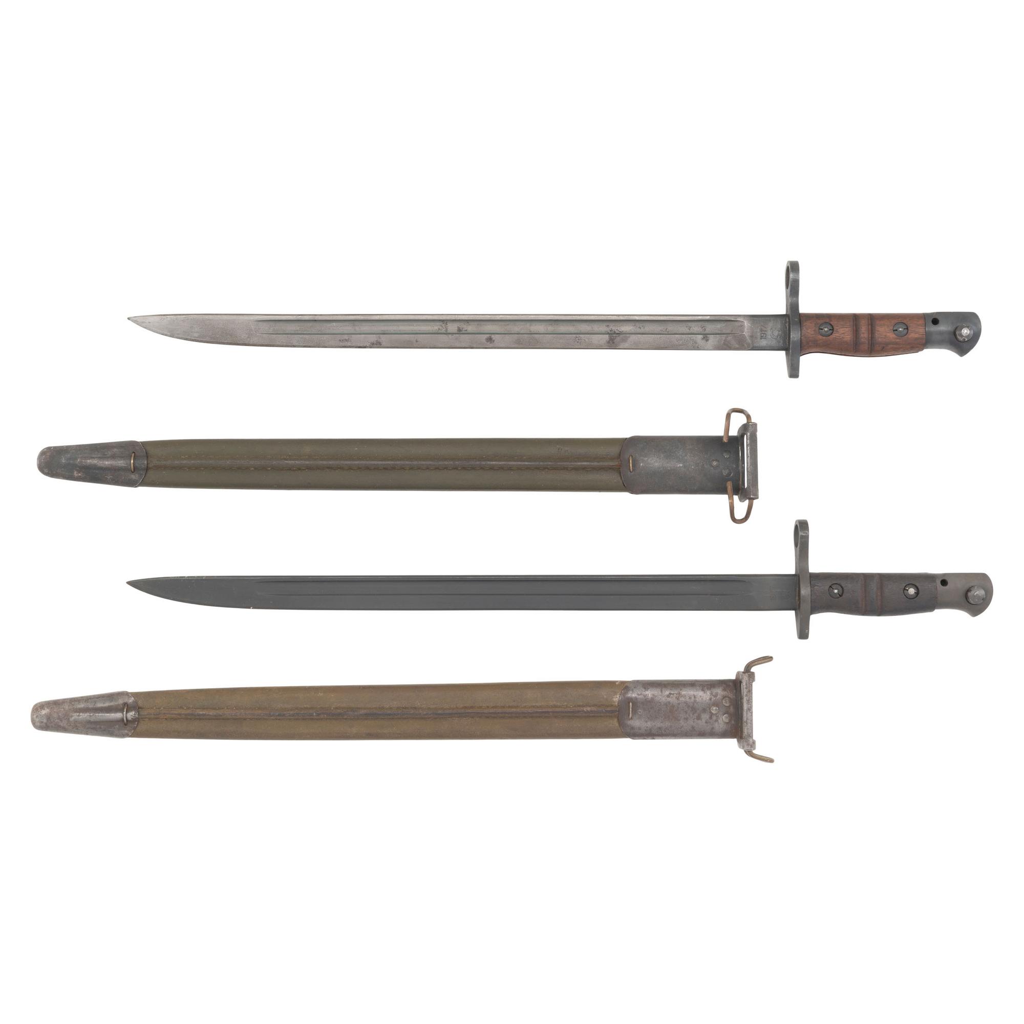 Two Remington M1917 Bayonets & Scabbards