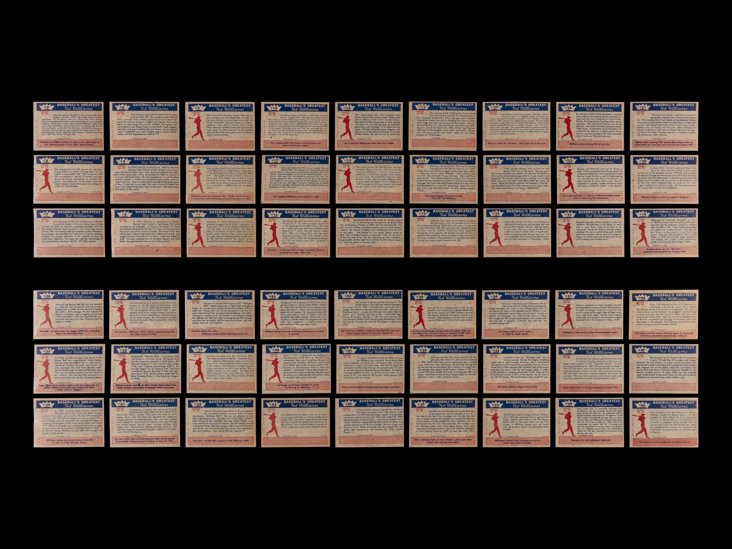 A Near Set of 1959 Fleer Ted Williams Baseball Cards (79/80)