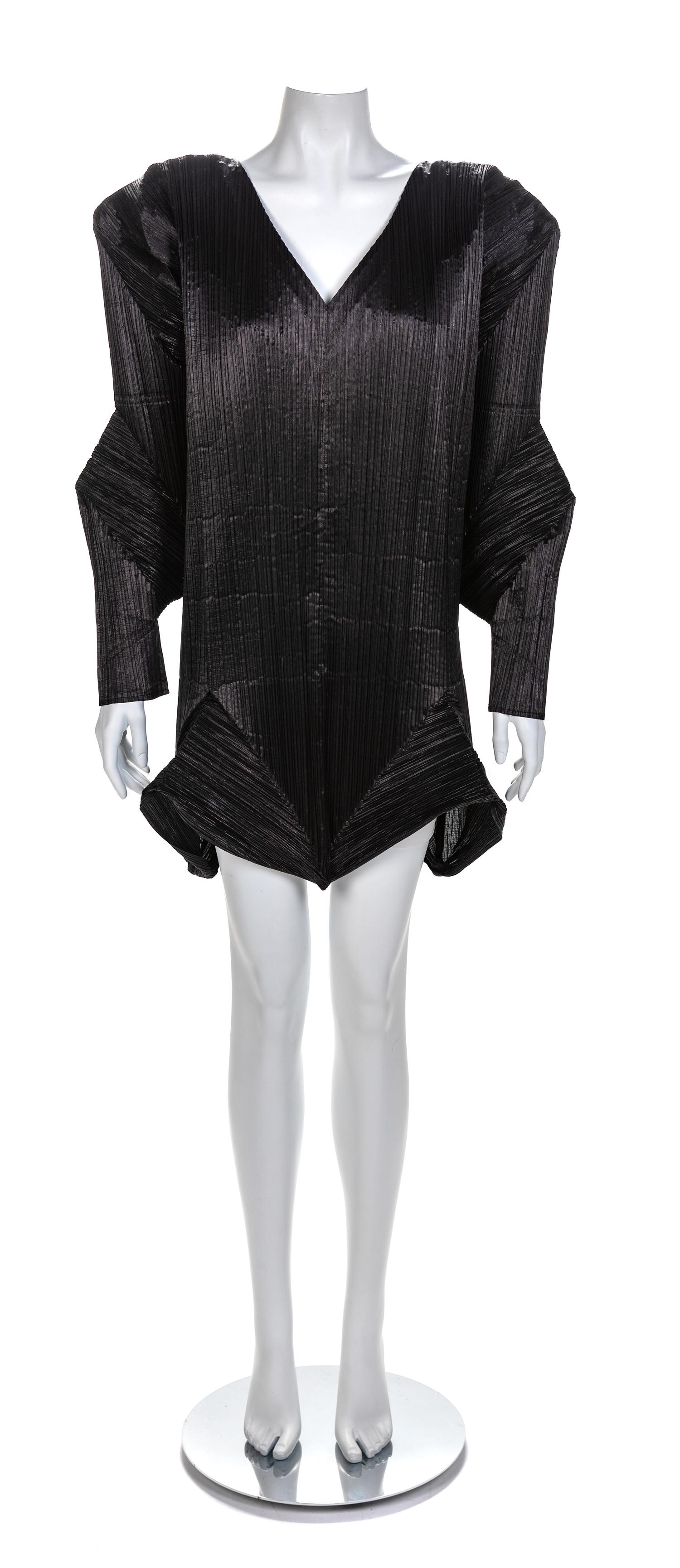 Issey Miyake Black Pleated Dress, 1990s