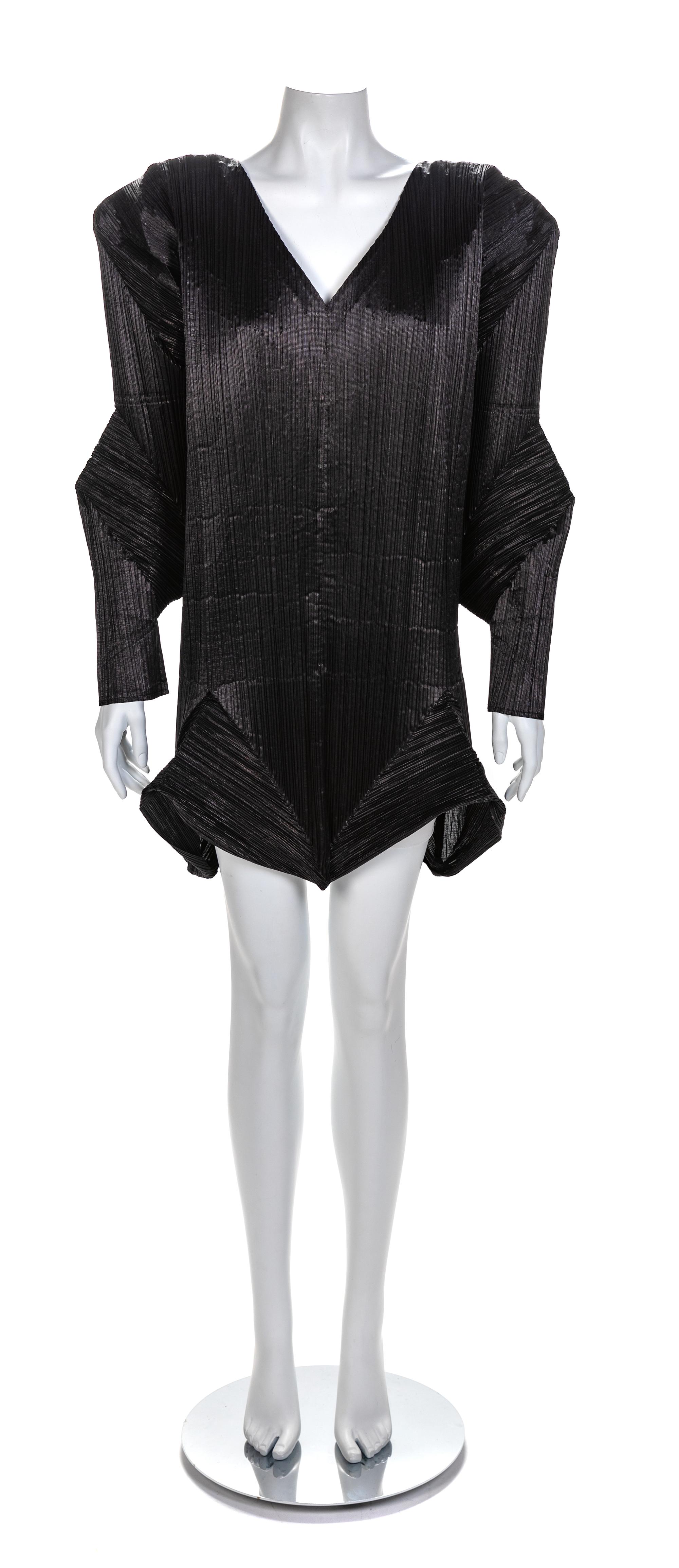 Issey Miyake Black Pleated Dress, 1990s