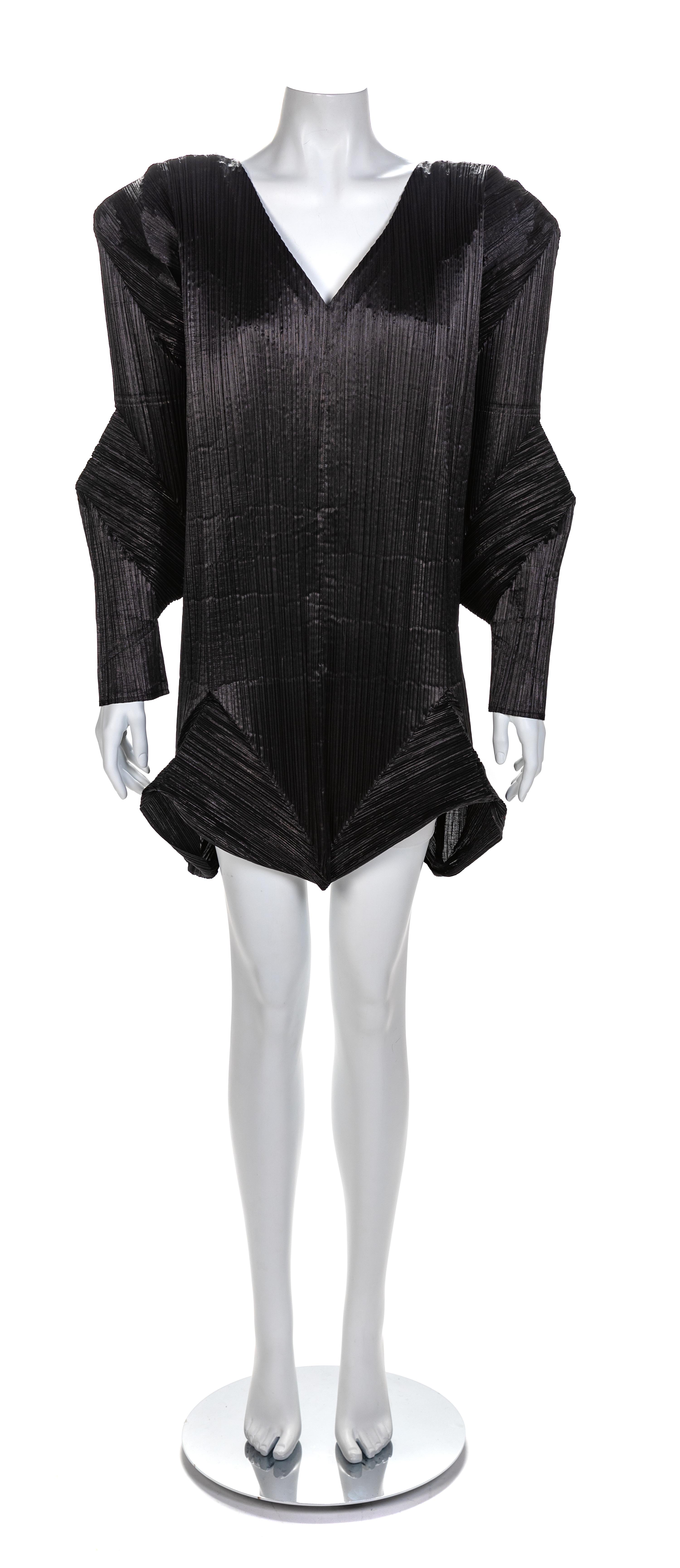 Issey Miyake Black Pleated Dress, 1990s