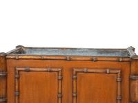 An English Bamboo-Carved Walnut Cellarette or Jardiniere with Liner — EARLY 20TH CENTURY