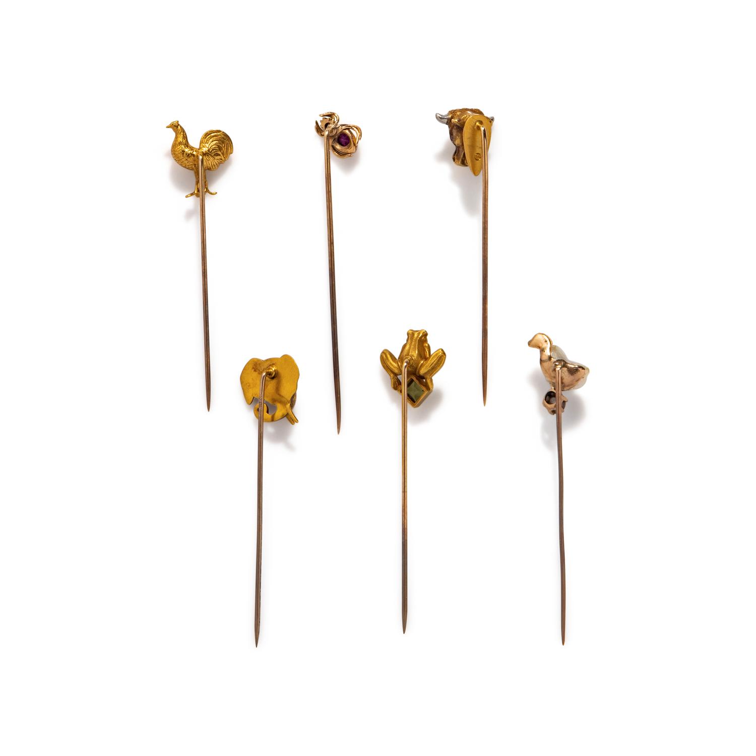 COLLECTION OF MULTIGEM STICK PINS