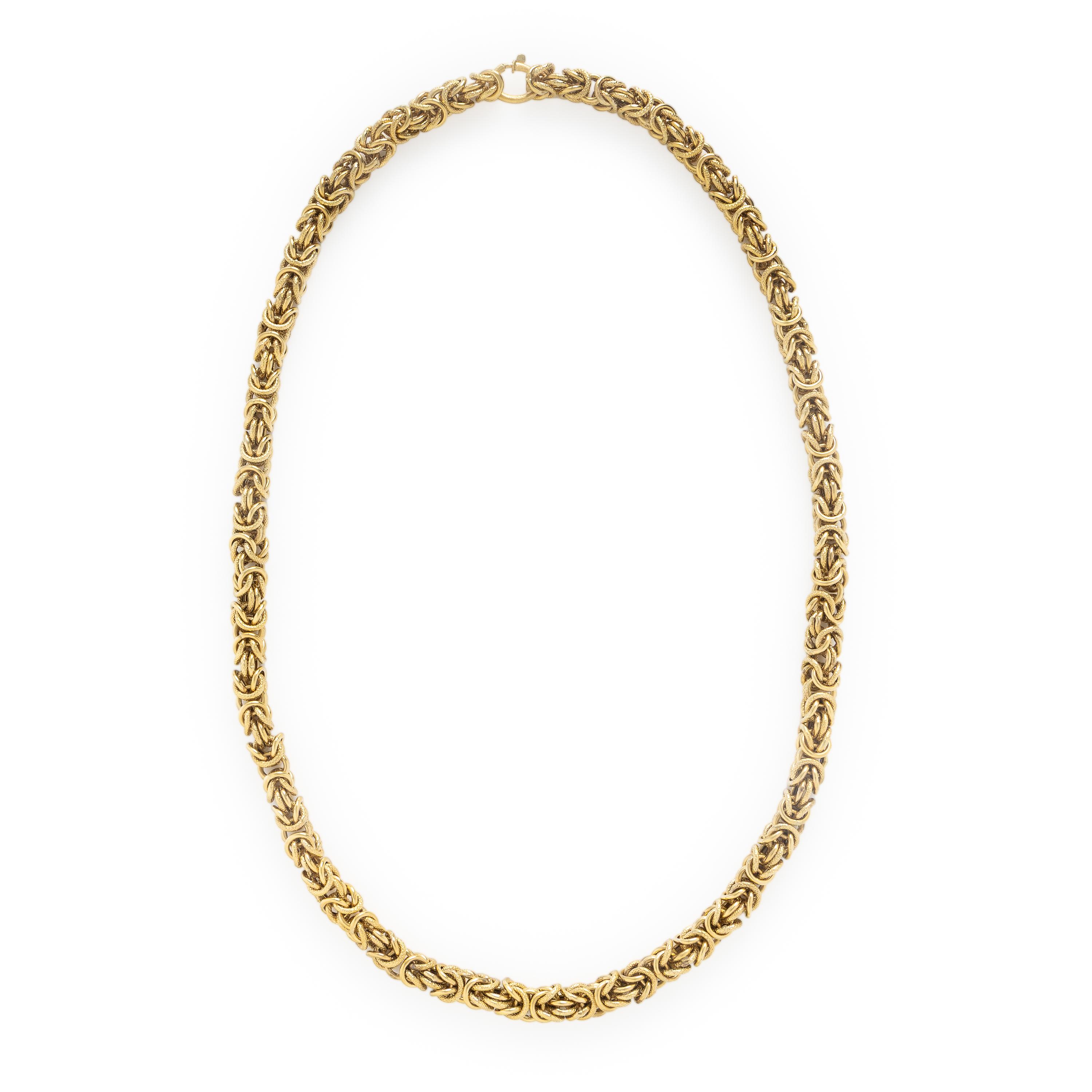 Yellow Gold Byzantine Chain Necklace