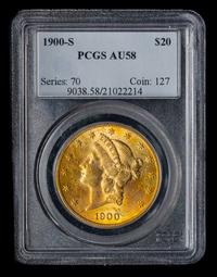 A United States 1900-S Liberty Head $20 Gold Coin
