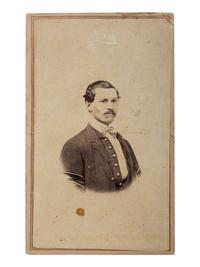 [LINCOLNIANA]. A group of 2 images, featuring CDV of Head Guard at Oak Ridge Cemetery. Jackson, Michigan: N.E. Allen, May 1865.