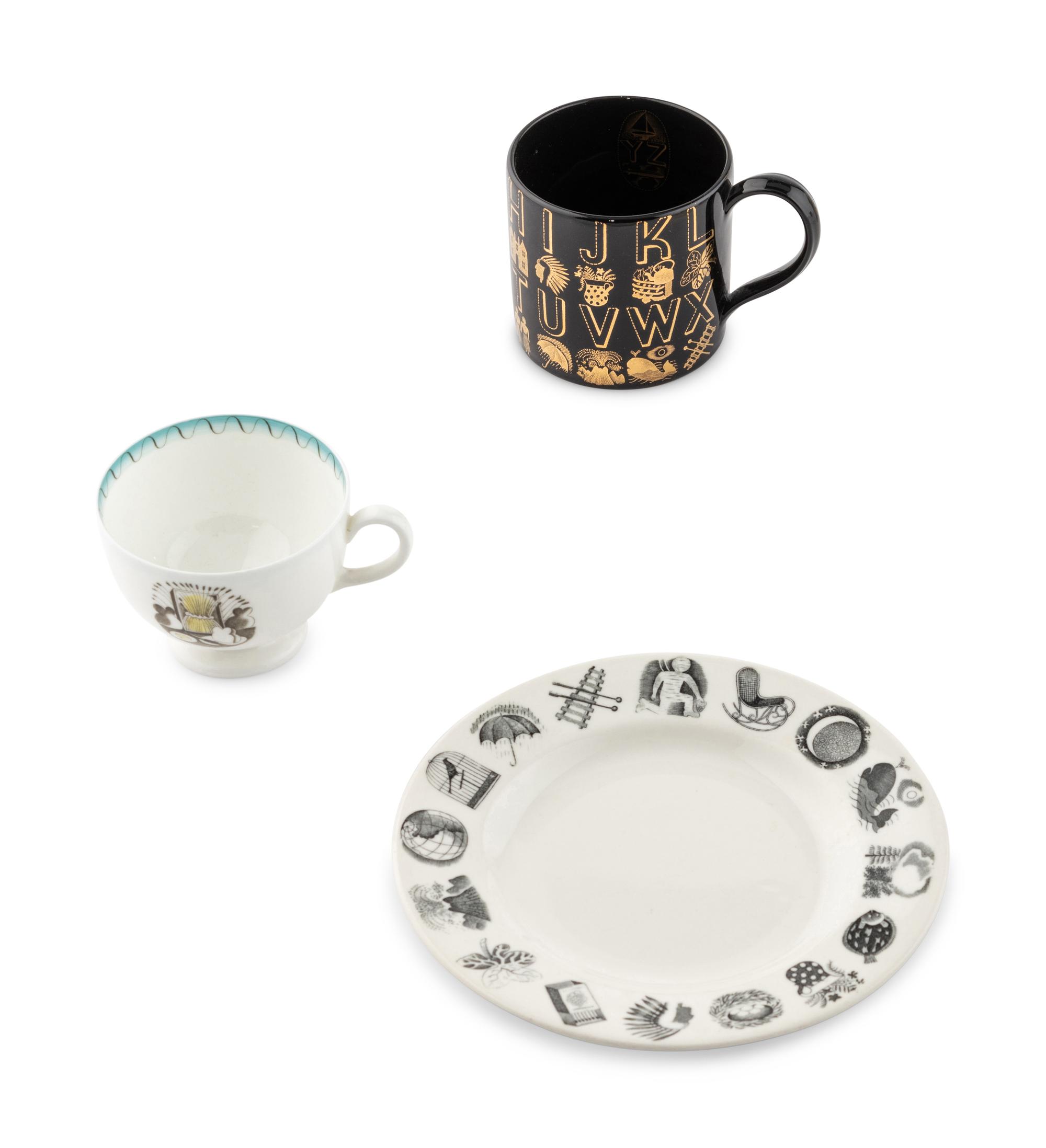 A Group of Eric Ravilious for Wedgwood 'Alphabet' Articles
