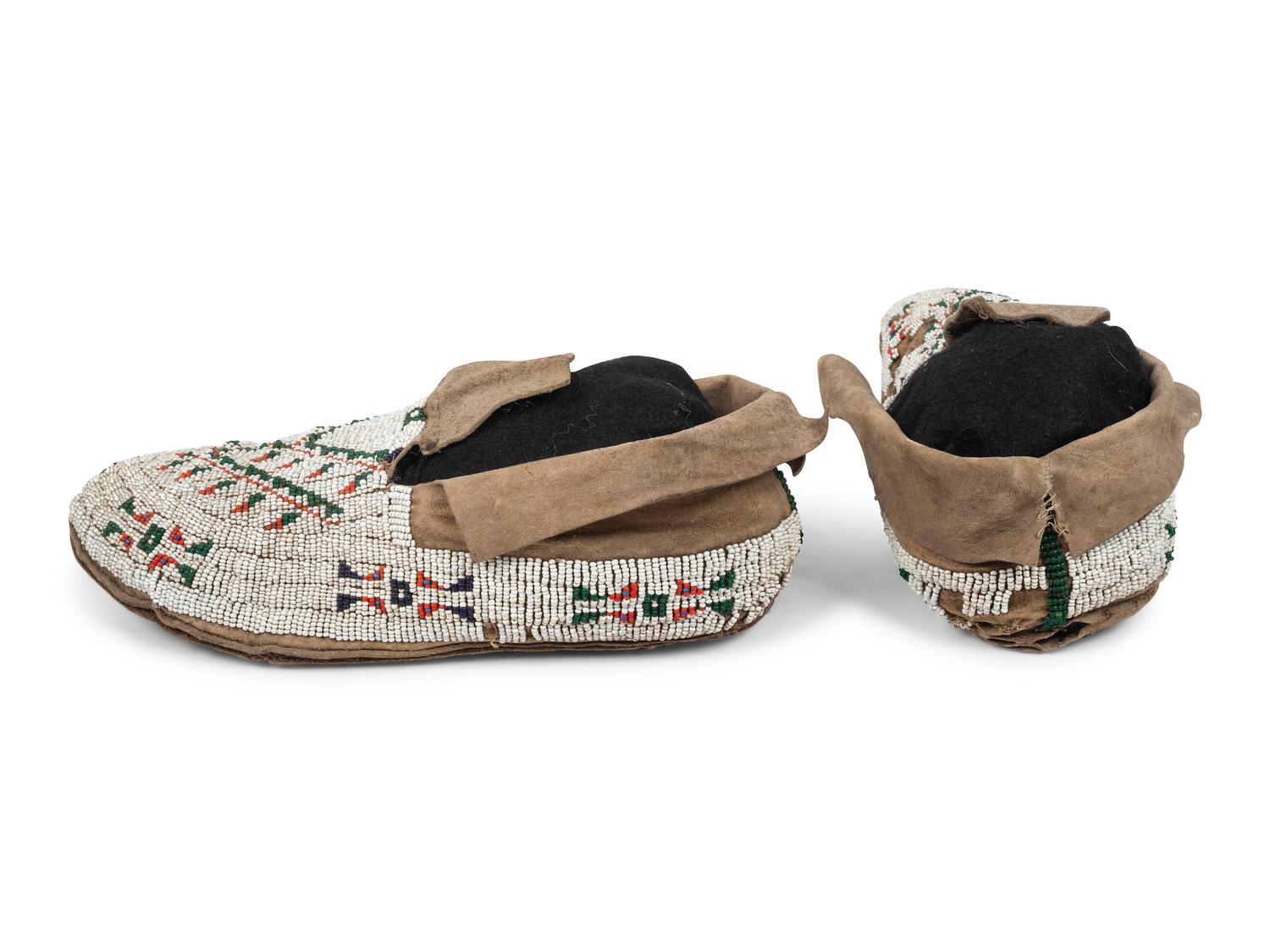Sioux Beaded Hide Moccasins