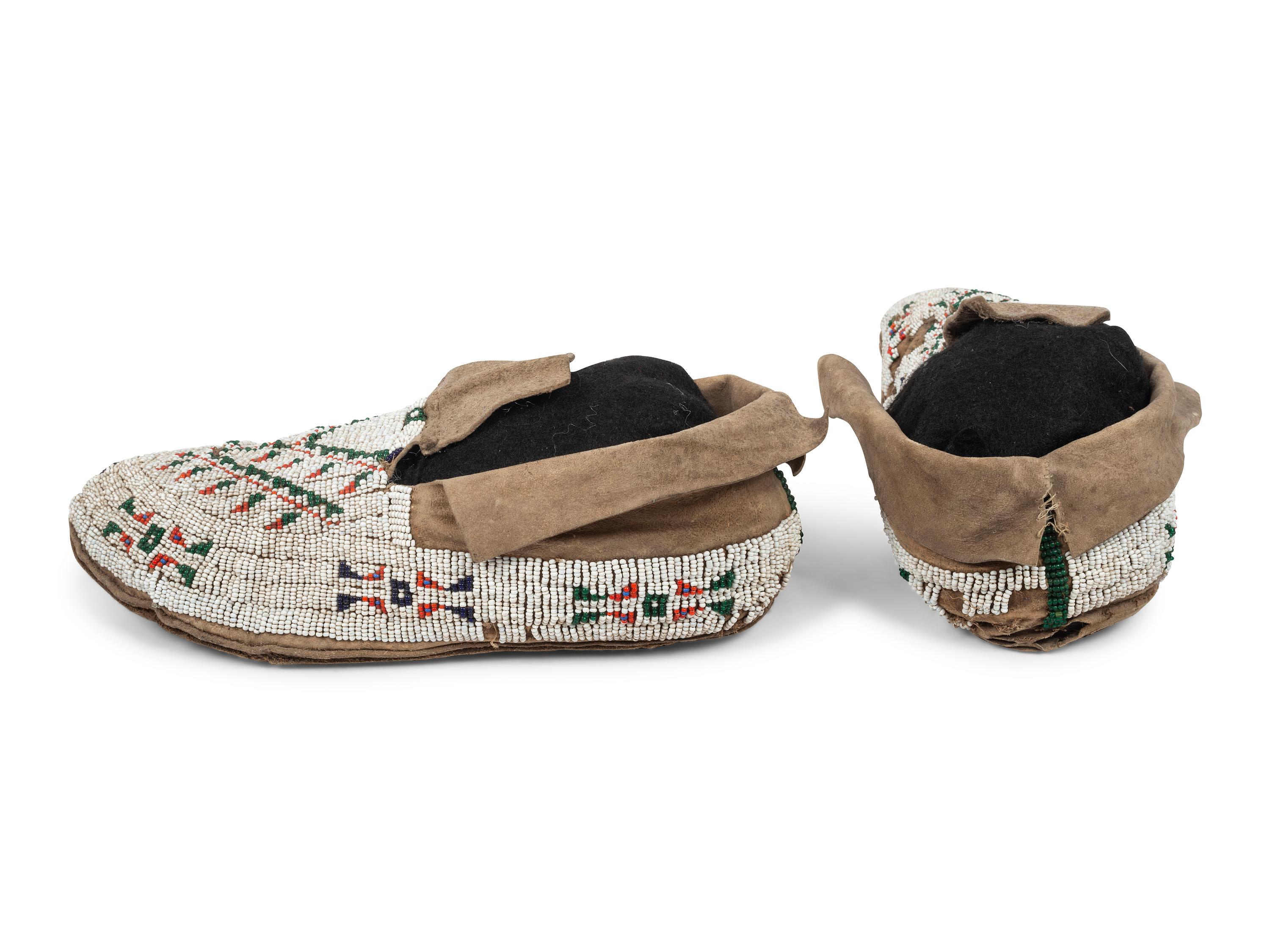 Sioux Beaded Hide Moccasins