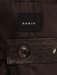 Akris Lambskin Leather Jacket Trimmed with Goat Fur