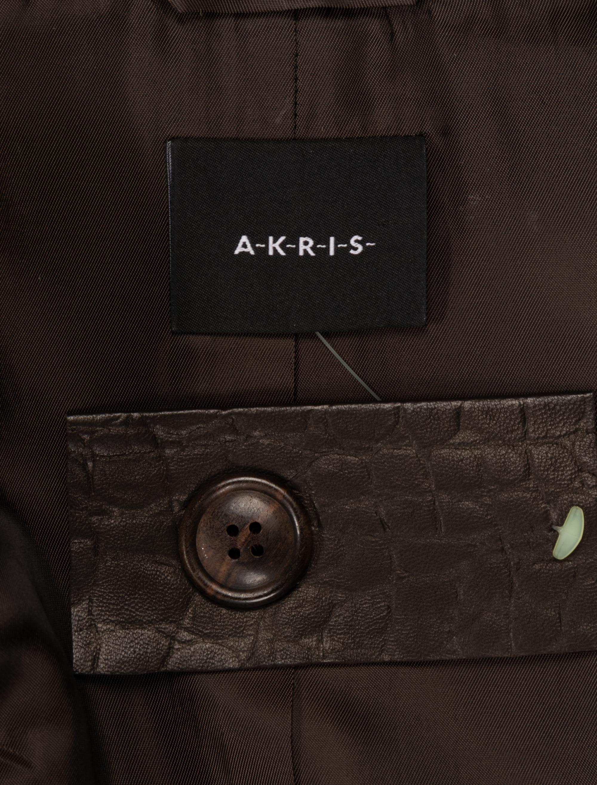 Akris Lambskin Leather Jacket Trimmed with Goat Fur