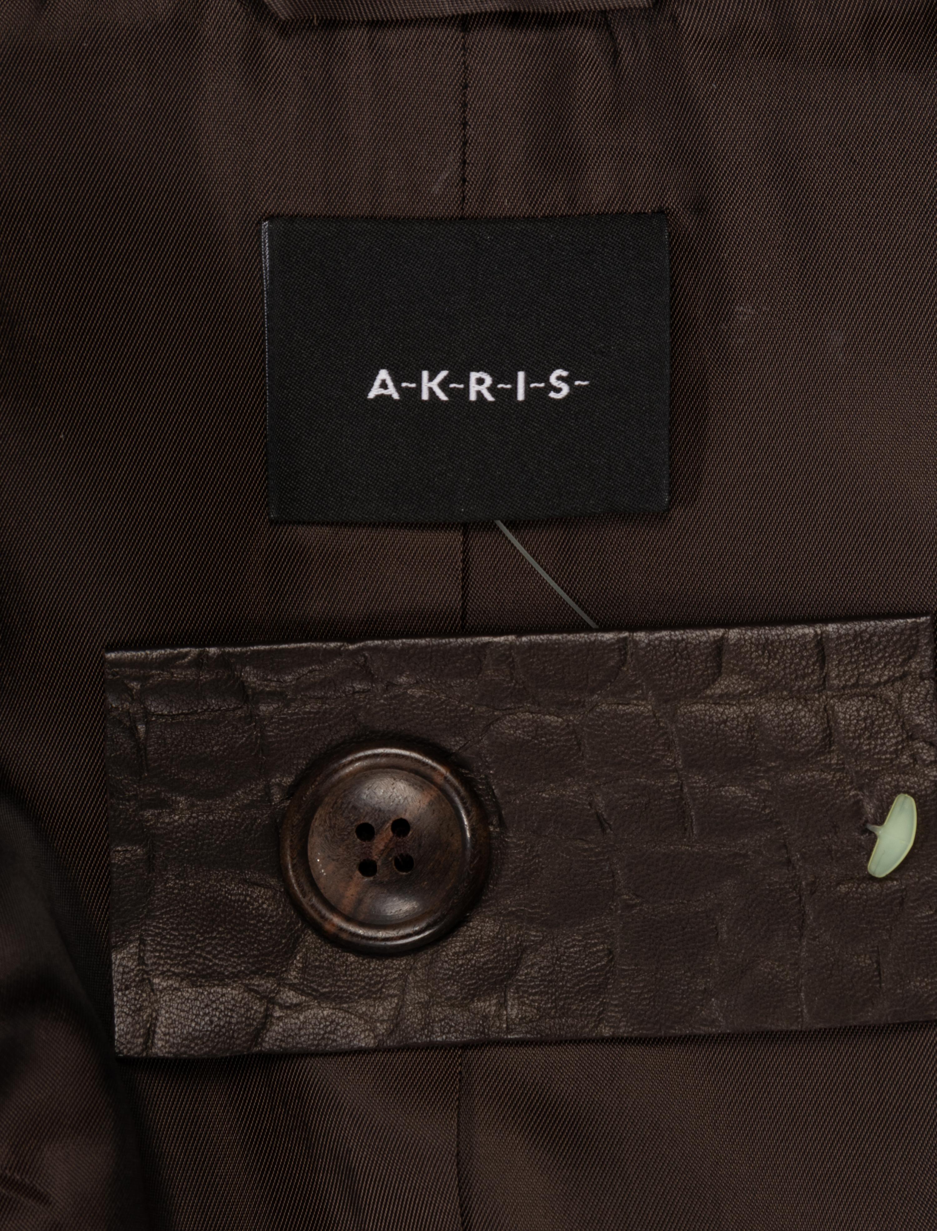 Akris Lambskin Leather Jacket Trimmed with Goat Fur