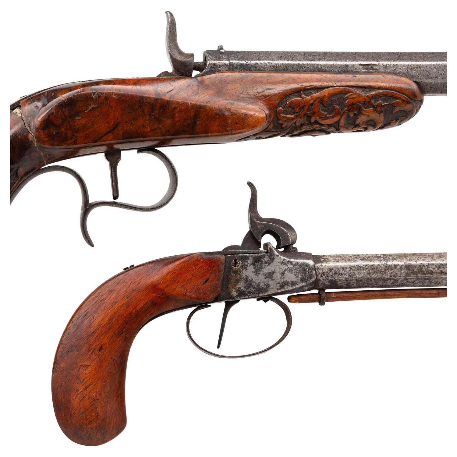 Lot of Muzzle Loading Gallery Pistol and a Boxlock Percussion Pistol
