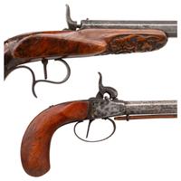 Lot of Muzzle Loading Gallery Pistol and a Boxlock Percussion Pistol