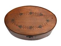 A George III Walnut and Penwork Tea Caddy