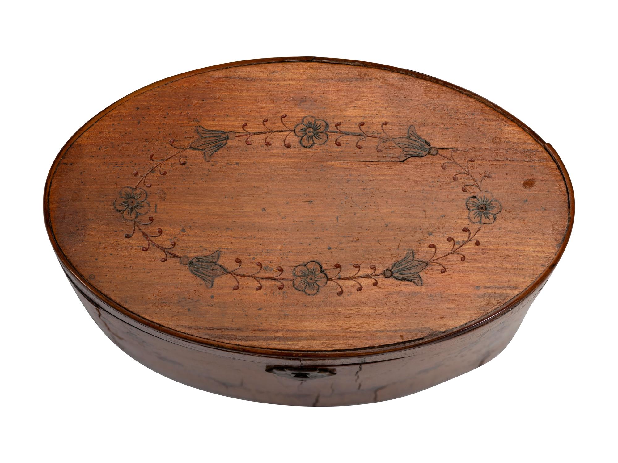 A George III Walnut and Penwork Tea Caddy