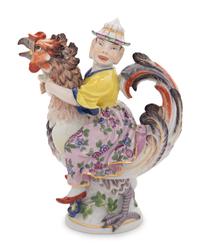 A Meissen Porcelain Figural Bottle