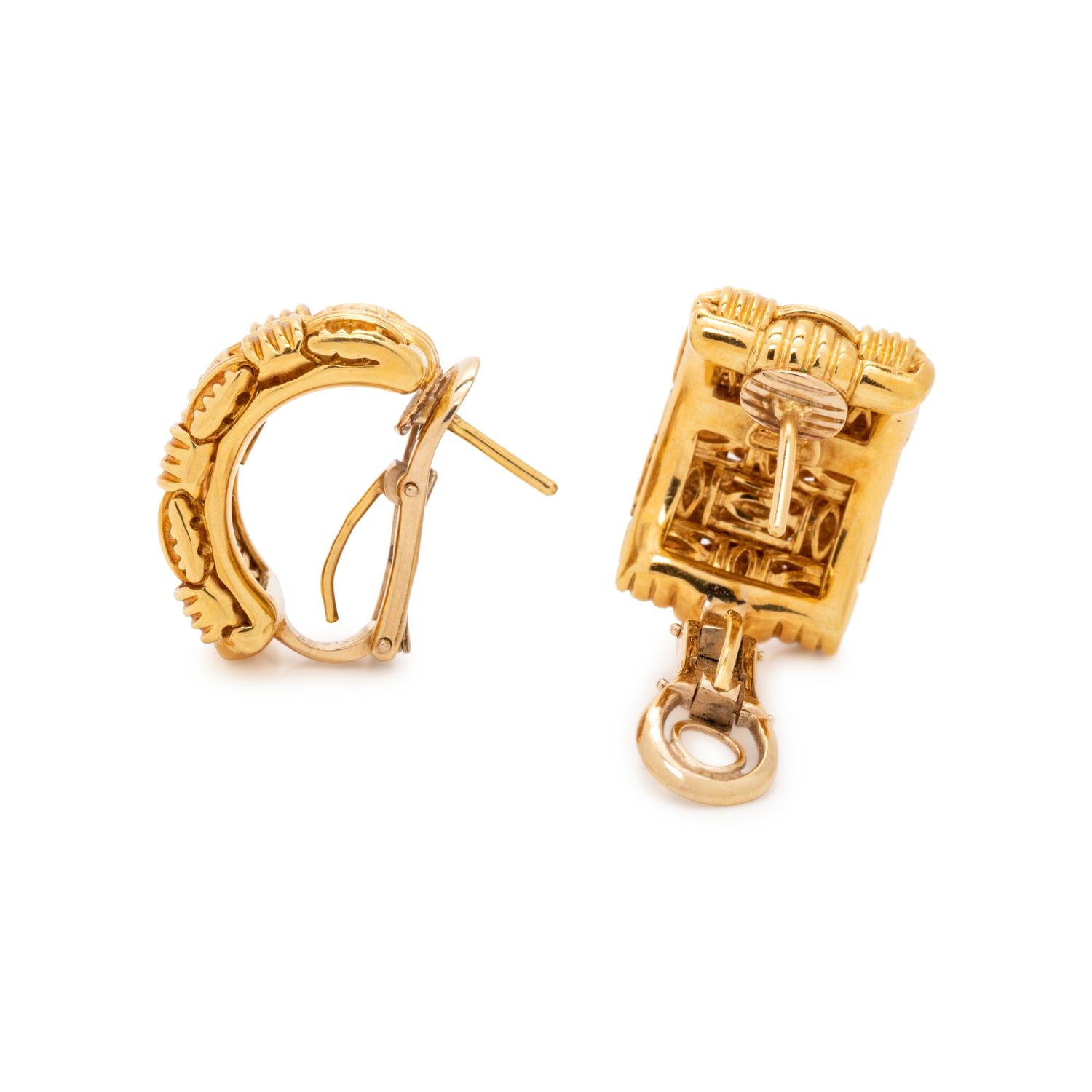 ROBERTO COIN, YELLOW GOLD 'APPASSIONATA' EARCLIPS