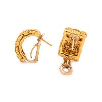 ROBERTO COIN, YELLOW GOLD 'APPASSIONATA' EARCLIPS