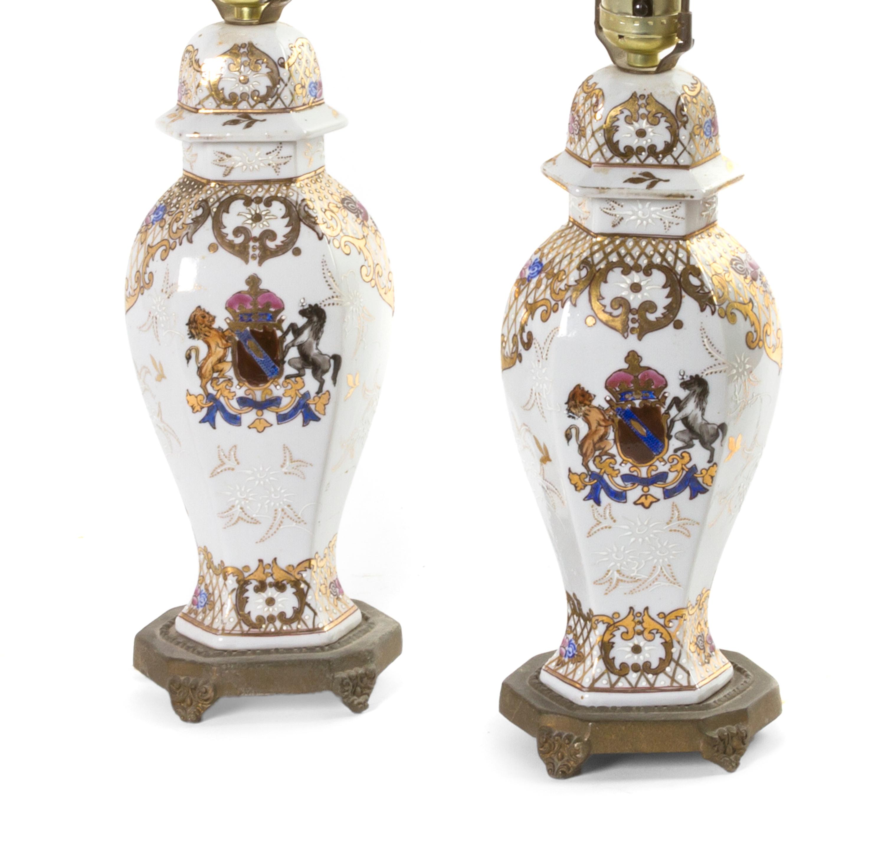 A Pair of Samson Porcelain Covered Jars, Height 11 1/4 inches.