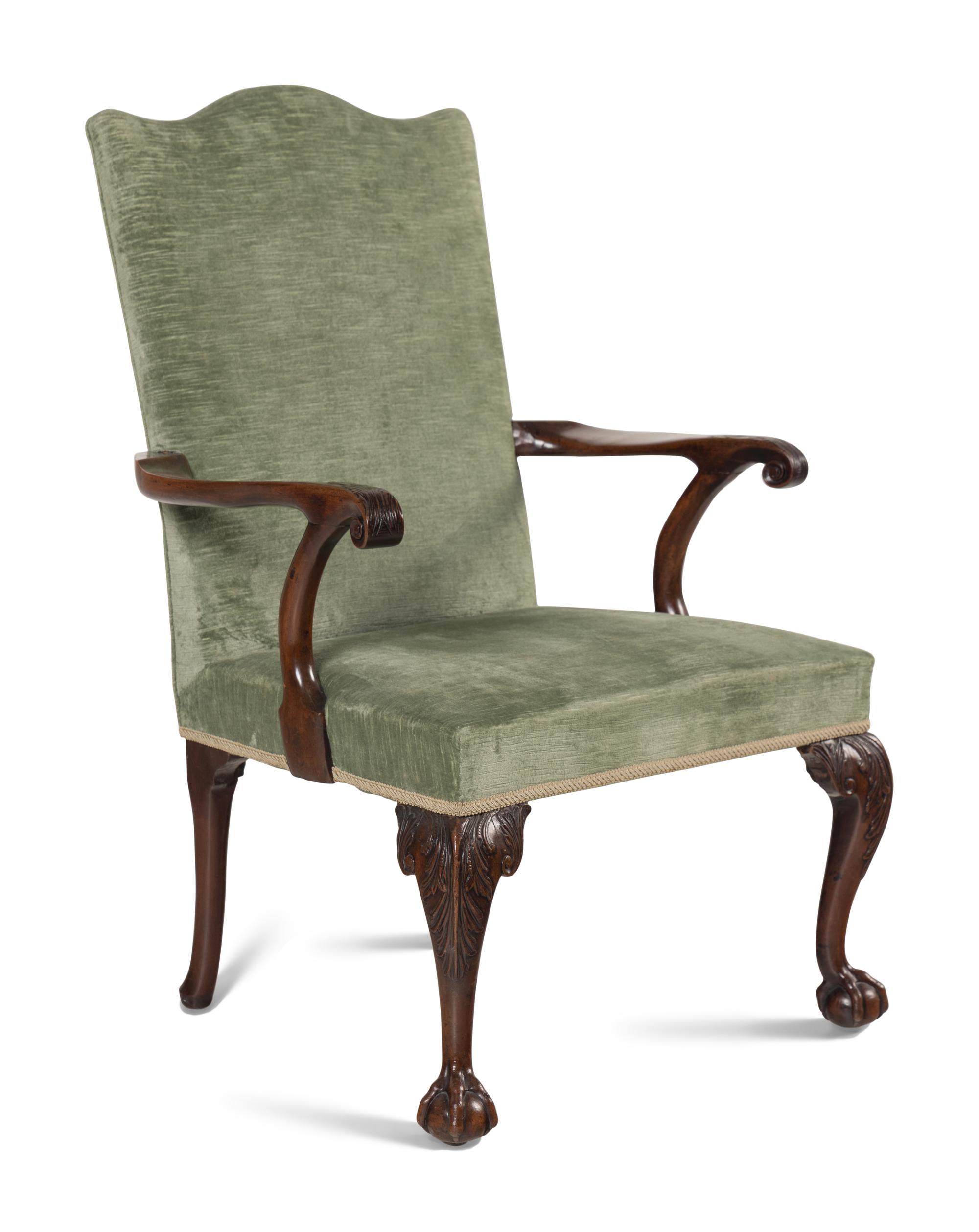 A George II Carved Mahogany Armchair