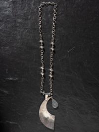 Silver Tufa Cast Necklace, with Morenci Turquoise