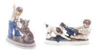 Two Dahl Jensen Copenhagen Figural Groups Width of wider 13 inches. — 20TH CENTURY
