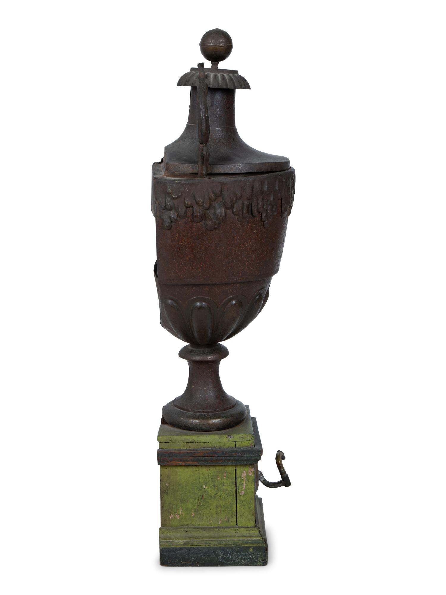 A French Tole and Faux Porphyry Water Urn or Fountain Finial