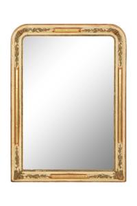 A Napoleon III Painted and Parcel Gilt Overmantle Mirror
