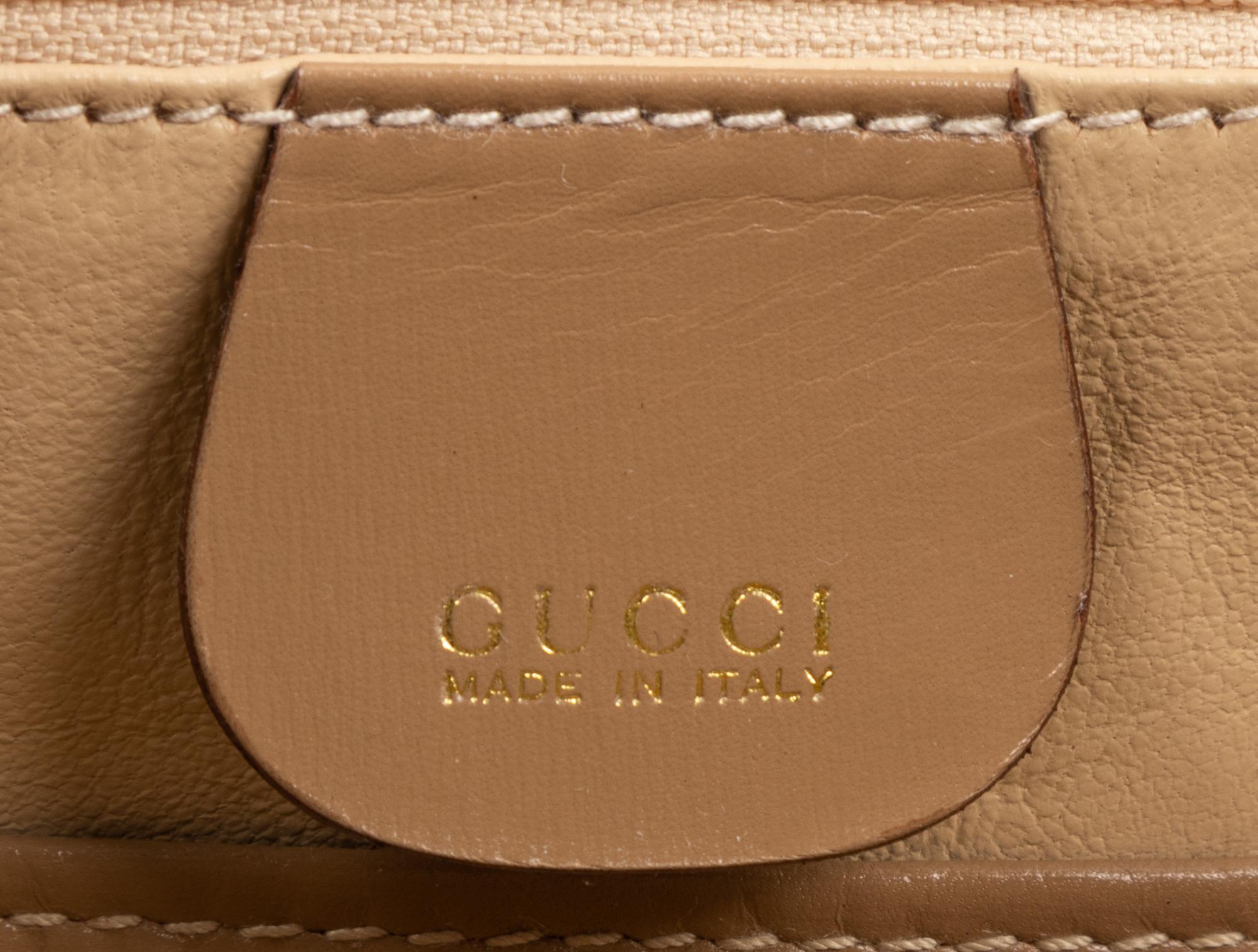 Gucci Beige Leather Handbag with Bamboo Handle