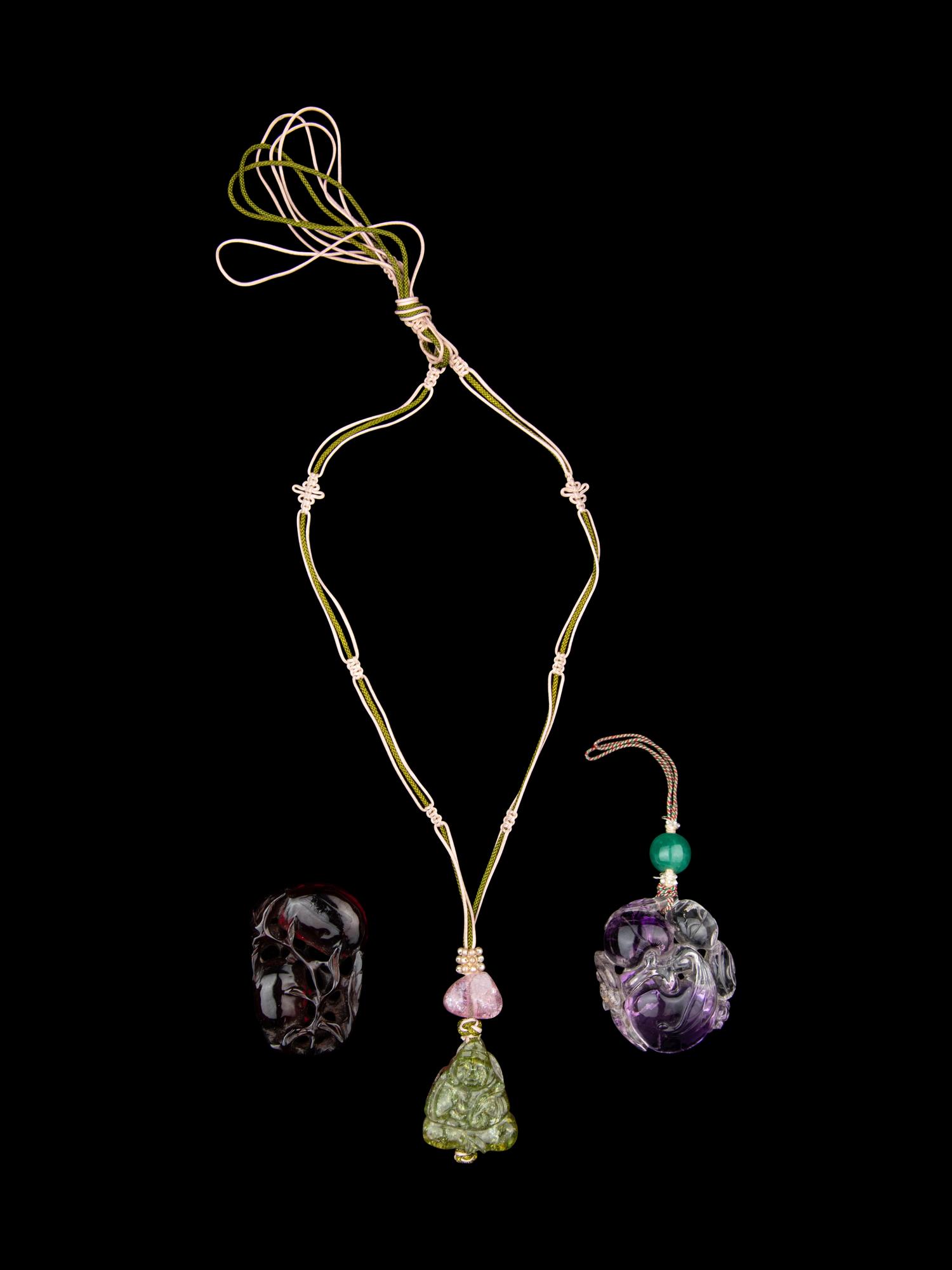 Three Chinese Carved Pendants