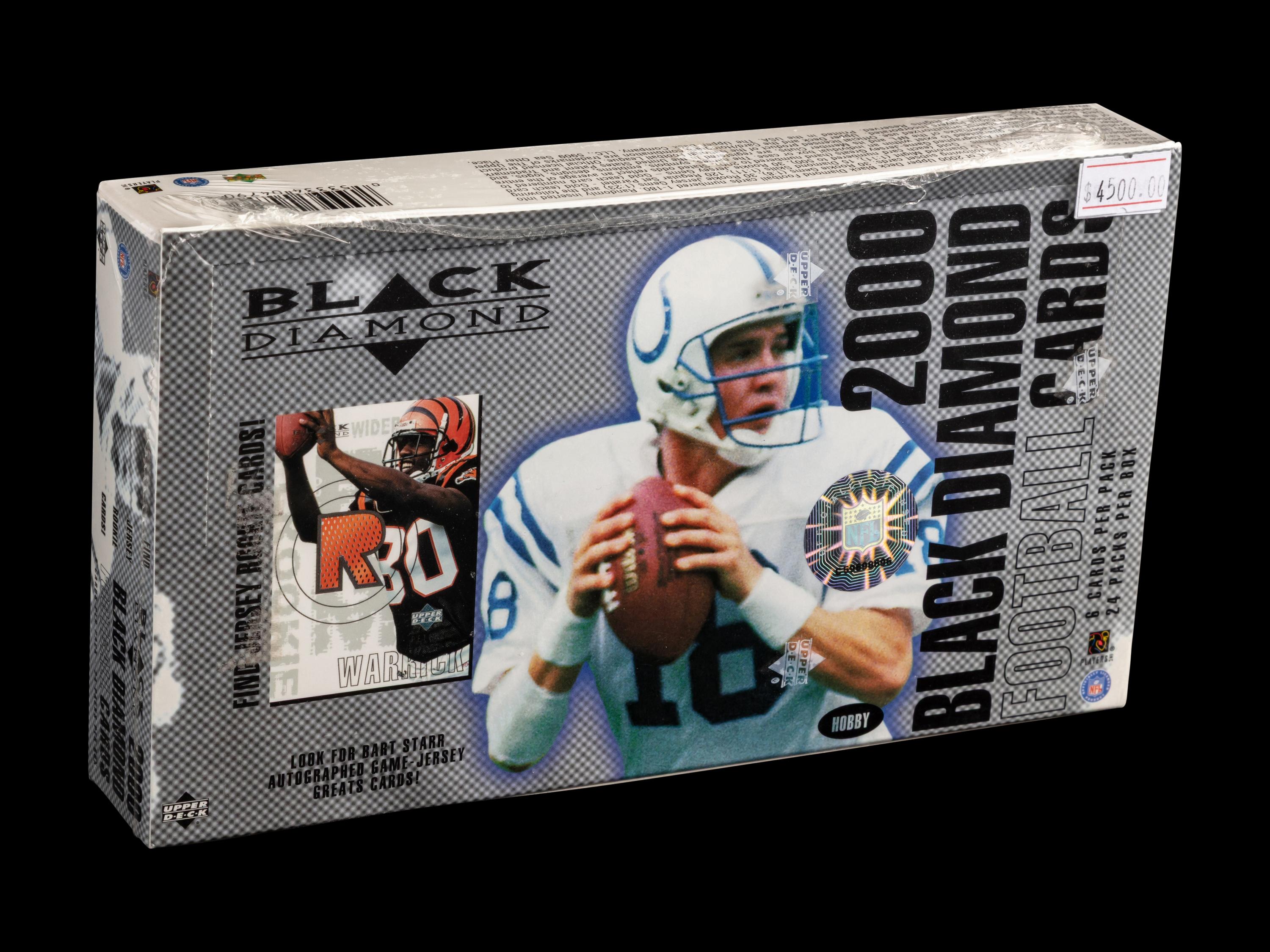 An Unopened Box of 2000 Upper Deck Black Diamond Football Cards – Possible Tom Brady Rookie