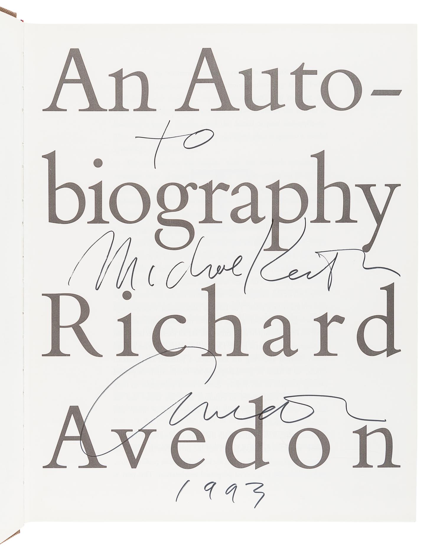 AVEDON, Richard (1923-2004). An Autobiography . New York: Random House, 1993.